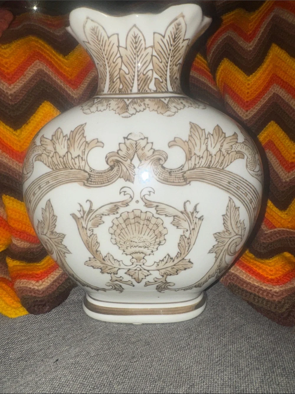 Vintage Neoclassical Style Ceramic Decorative Urn Vase | Ornate Scroll
